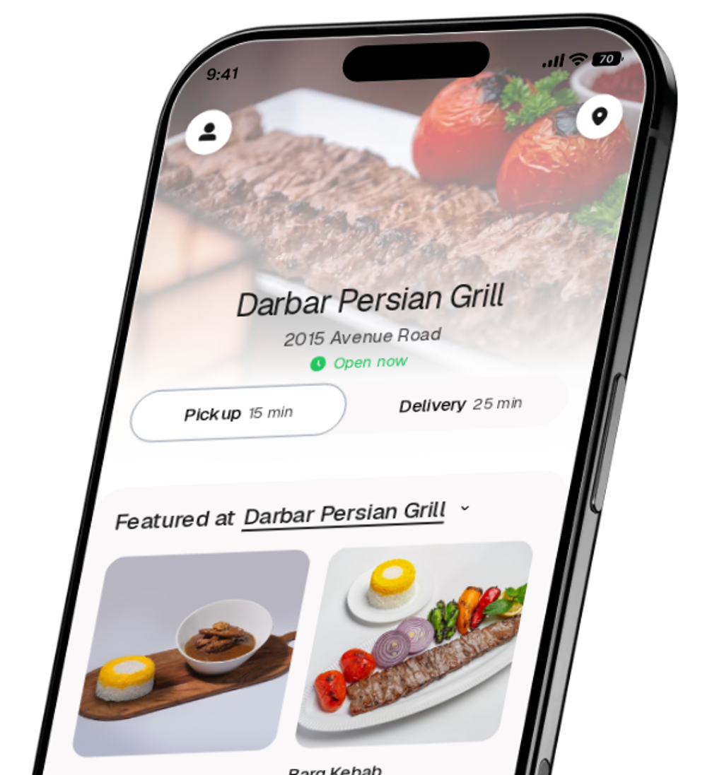 Darbar Persian Grill app preview