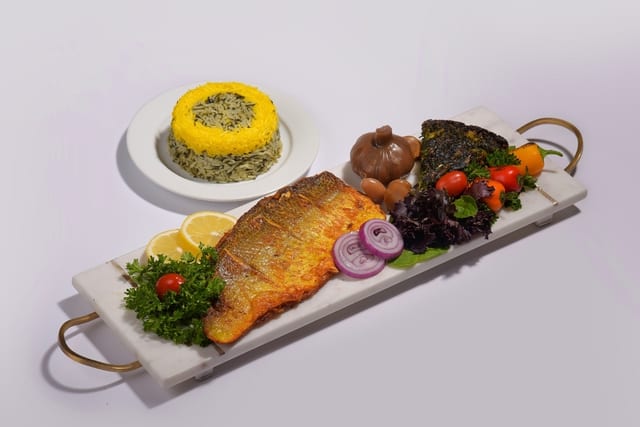 Sabzi Polo Mahi-Kookoo.